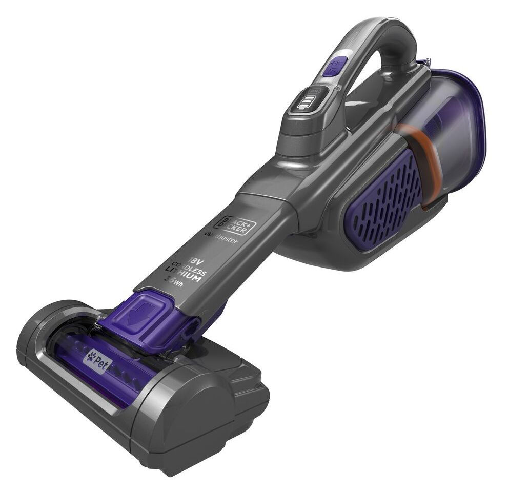 BHHV520BFP Dustbuster Handstaubsauger Beutellos bis 20 min Laufzeit 18 V  (Schwarz, Violett) 