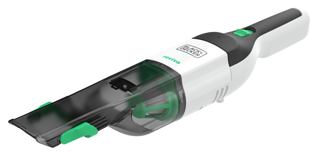 REVHV8C Handstaubsauger Beutellos bis 10 min Laufzeit 7,2 V  (Schwarz, Weiß) 