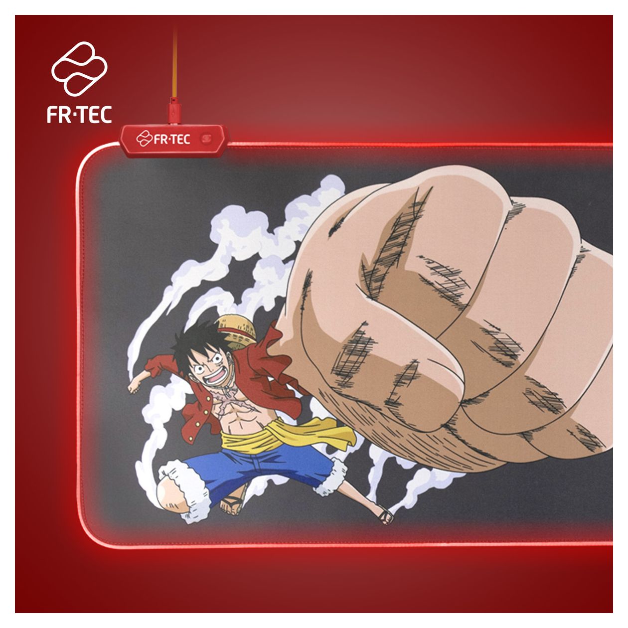 One Piece Mauspad (Schwarz, Grau, Rot, Gelb) 