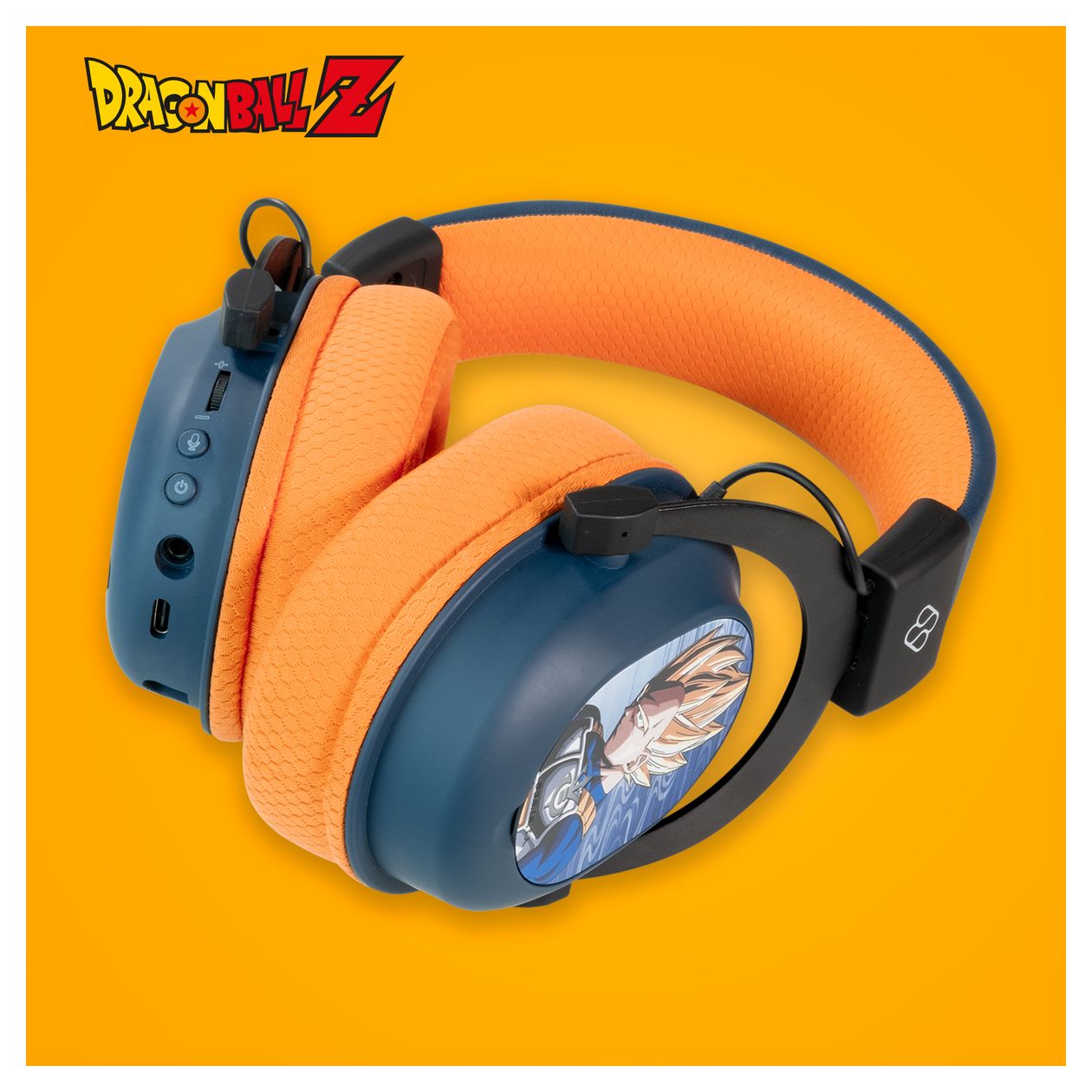Wireless Gaming Headset Dragon Ball Z Over Ear Bluetooth Kopfhörer kabelgebunden&kabellos USB Typ-C (Schwarz, Grau, Orange) 