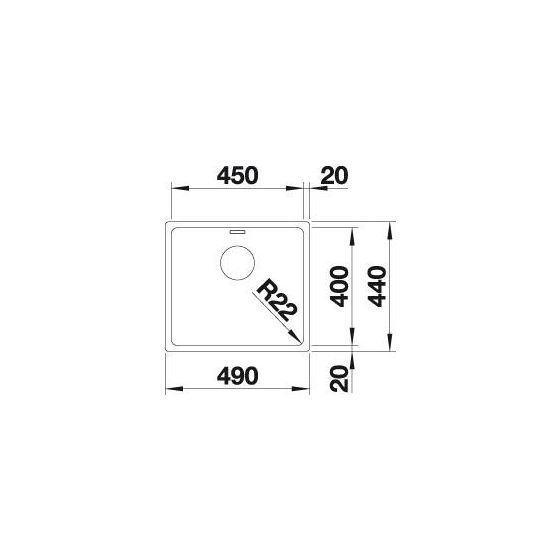 ANDANO 450-U Unterbauspüle für 50 cm Unterschrank Edelstahl 1 Becken  (Edelstahl) 