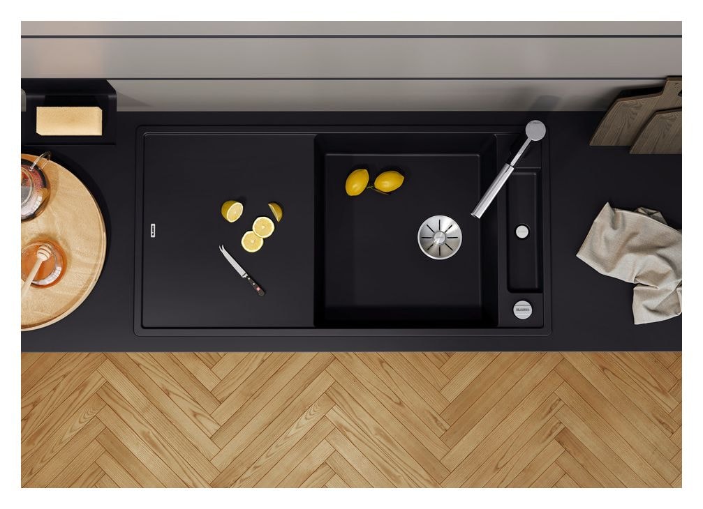 AXIA III XL 6 S-F Flächenbündige Spüle für 60 cm Unterschrank Silgranit 2 Becken  (Grau) 