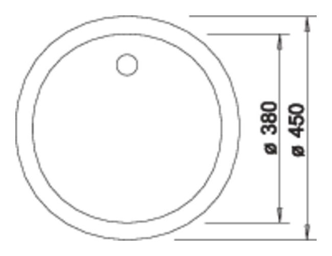 BLANCORONDO Einbauspüle für 45 cm Unterschrank Silgranit 1 Becken  (Schwarz) 
