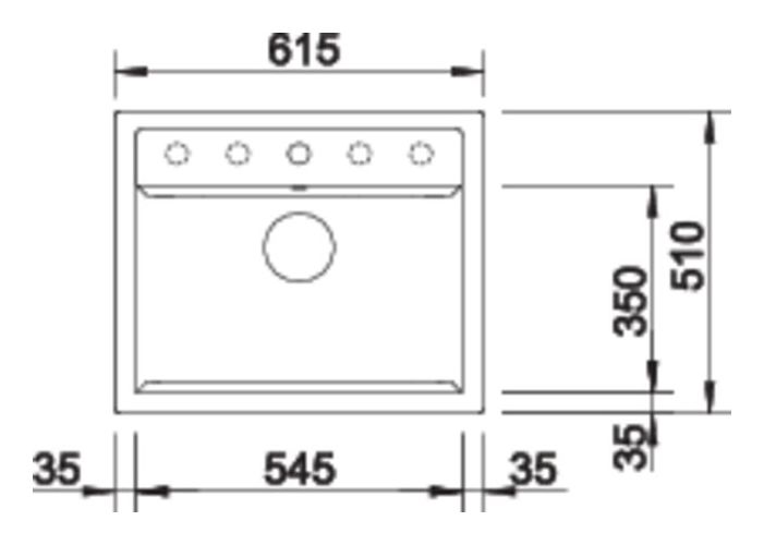DALAGO 6 Einbauspüle für 60 cm Unterschrank Silgranit 1 Becken  (Schwarz) 