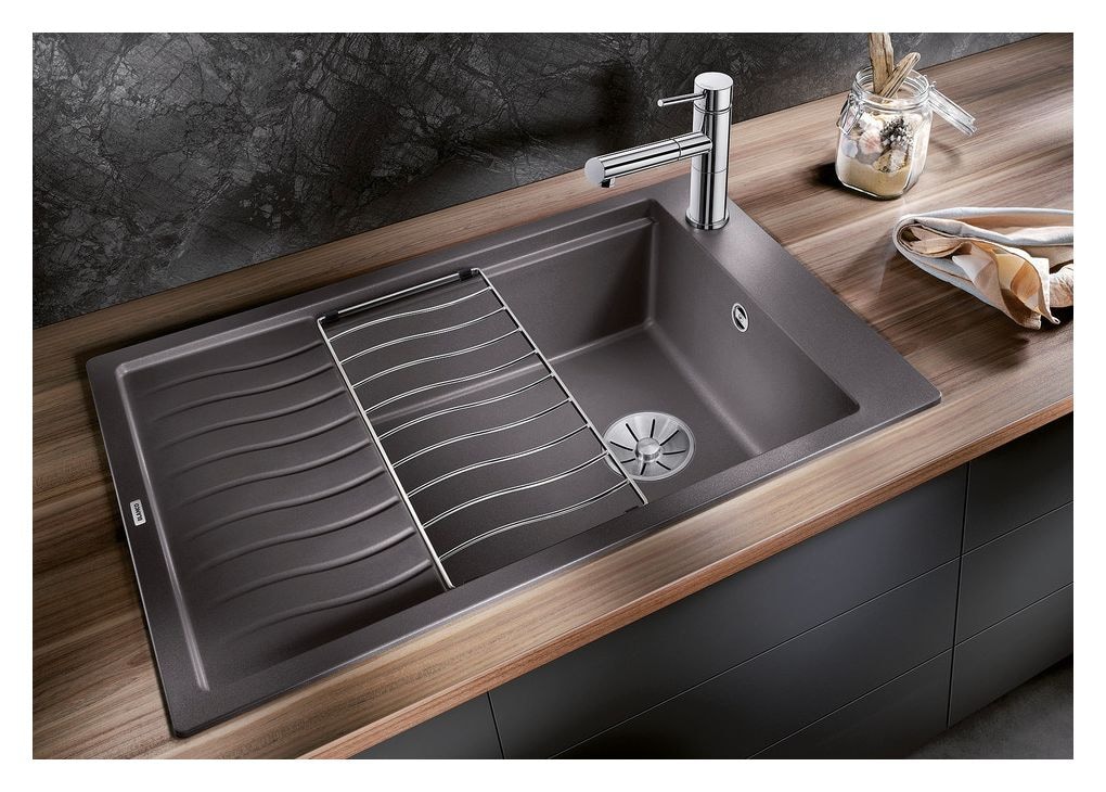 ELON XL 6 S Einbauspüle für 60 cm Unterschrank Silgranit 1 Becken  (Grau) 