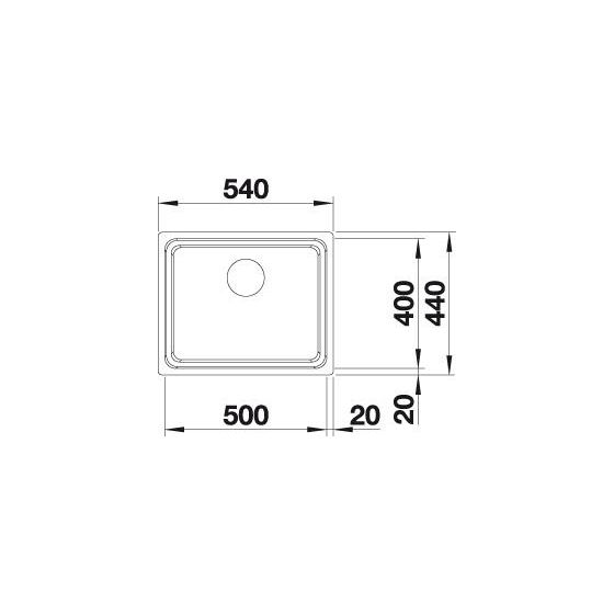 ETAGON 500-IF Flächenbündige Spüle für 60 cm Unterschrank Edelstahl 1 Becken  (Edelstahl) 