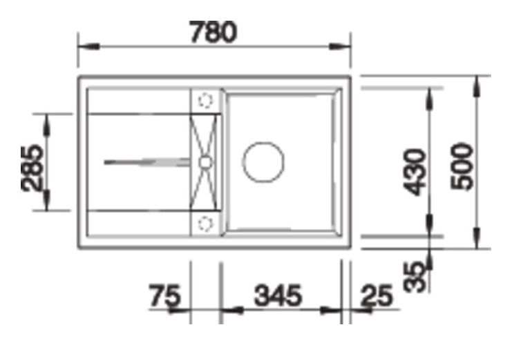METRA 45 S Einbauspüle für 45 cm Unterschrank Silgranit 2 Becken  (Grau) 
