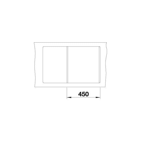 METRA 45 S-F Flächenbündige Spüle für 45 cm Unterschrank Silgranit 2 Becken  (Schwarz) 