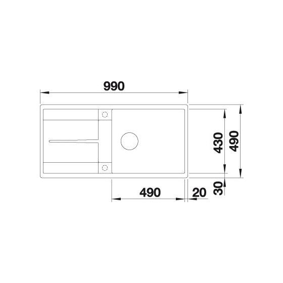 METRA XL 6 S-F Flächenbündige Spüle für 60 cm Unterschrank Silgranit 1 Becken  (Weiß) 