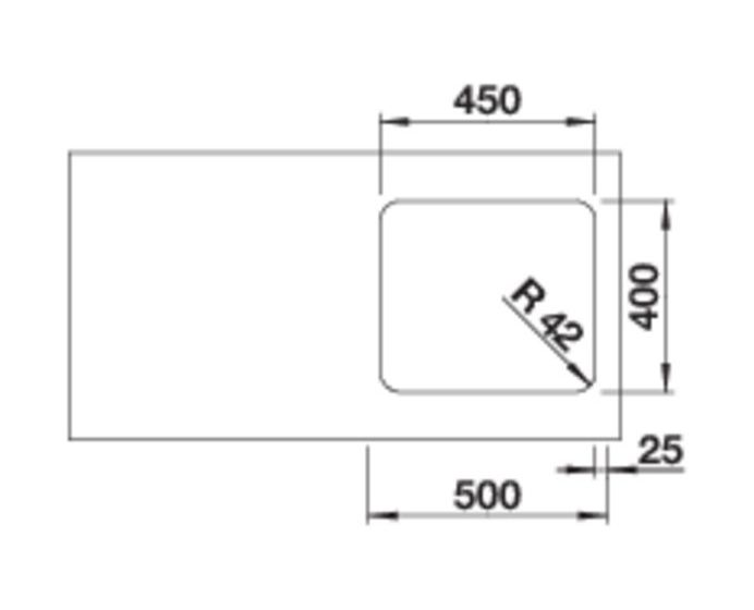SOLIS 450-U, Edelstahl Bürstfinish, ohne Ablauffernbedienung, ohne Zubehör, keine Beckenlage, 500 mm Untermaß 