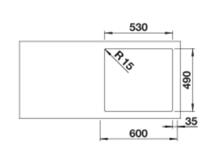 SOLIS 500-IF/A, Edelstahl Bürstfinish, mit Ablauffernbedienung, ohne Zubehör, keine Beckenlage, 600 mm Untermaß 