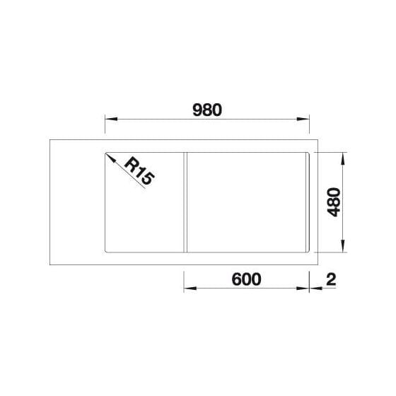 SONA XL 6 S Einbauspüle für 60 cm Unterschrank Silgranit 1 Becken  (Schwarz) 
