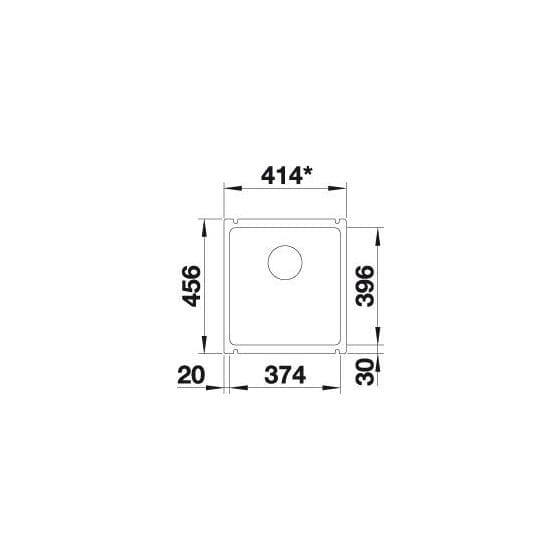 SUBLINE 375-U Unterbauspüle für 45 cm Unterschrank Keramik 1 Becken  (Weiß) 