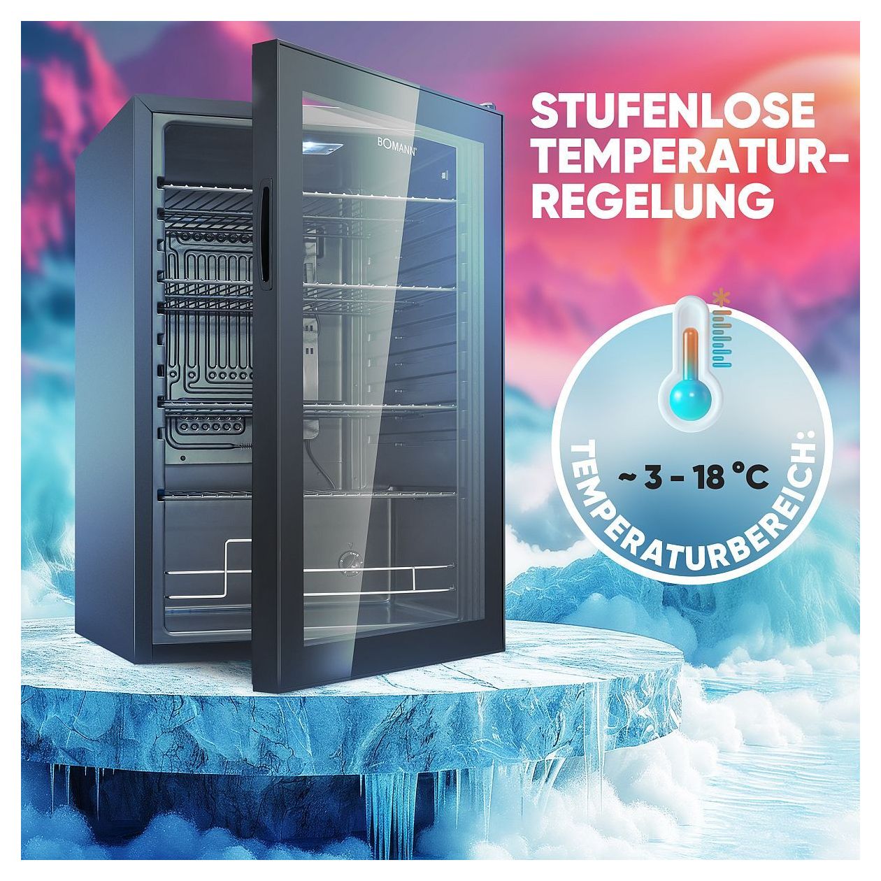 KSG7290 115 l / 115 l Tischkühlschrank EEK: E 66 kWh Jahr  (Schwarz) 