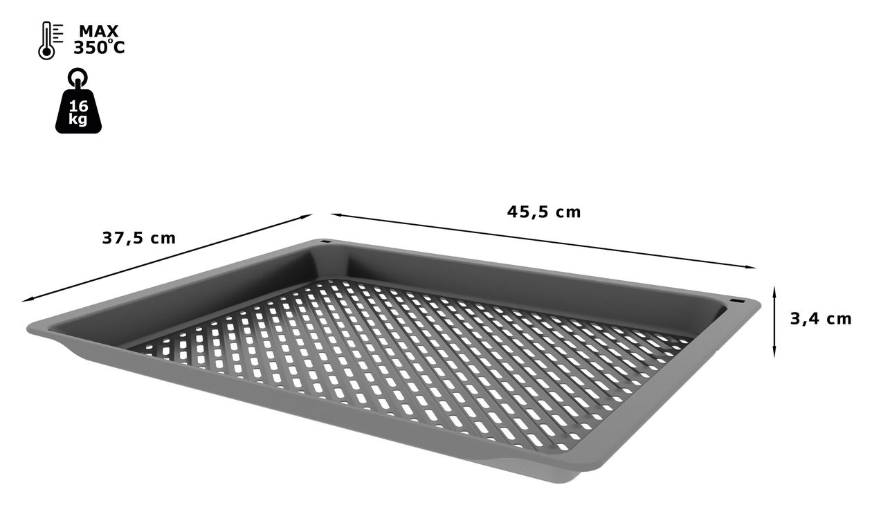HEZ629070 Air Fry & Grillblech 34 x 455 x 375 mm spülmaschinengeeignet 
