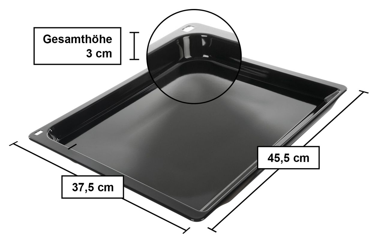 HEZ631070 Backblech 30 x 455 x 375 mm spülmaschinengeeignet 