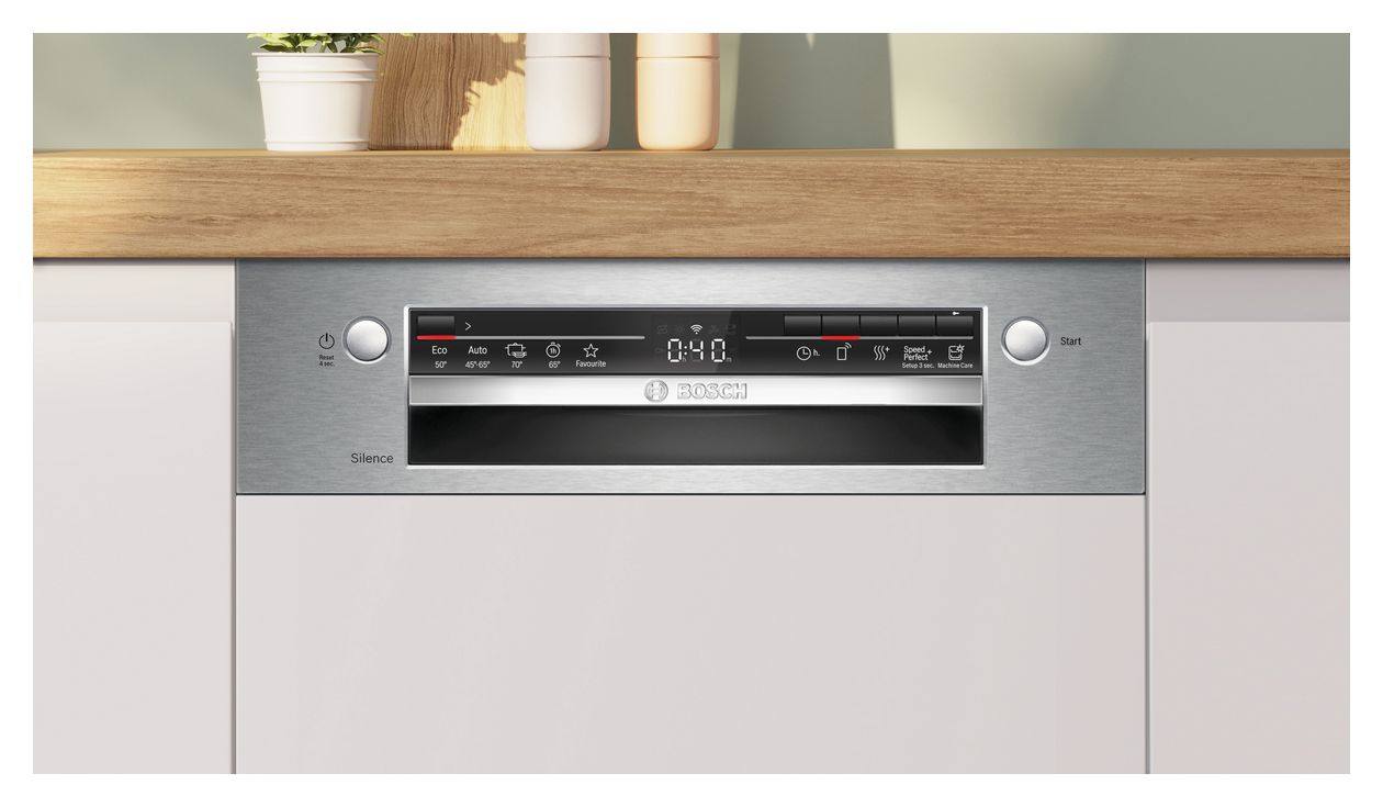 Serie 2 SPI2HKS42E 45 cm Geschirrspüler teilintegriert (ohne Front) Leise 10 Maßgedecke aquaStop Funktion 