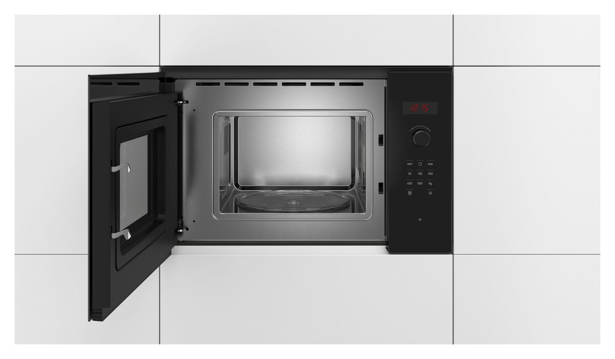 Serie 4 BFL523MB1F Einbau-Mikrowelle 800 W Größe: klein 5 Stufen (Schwarz) 