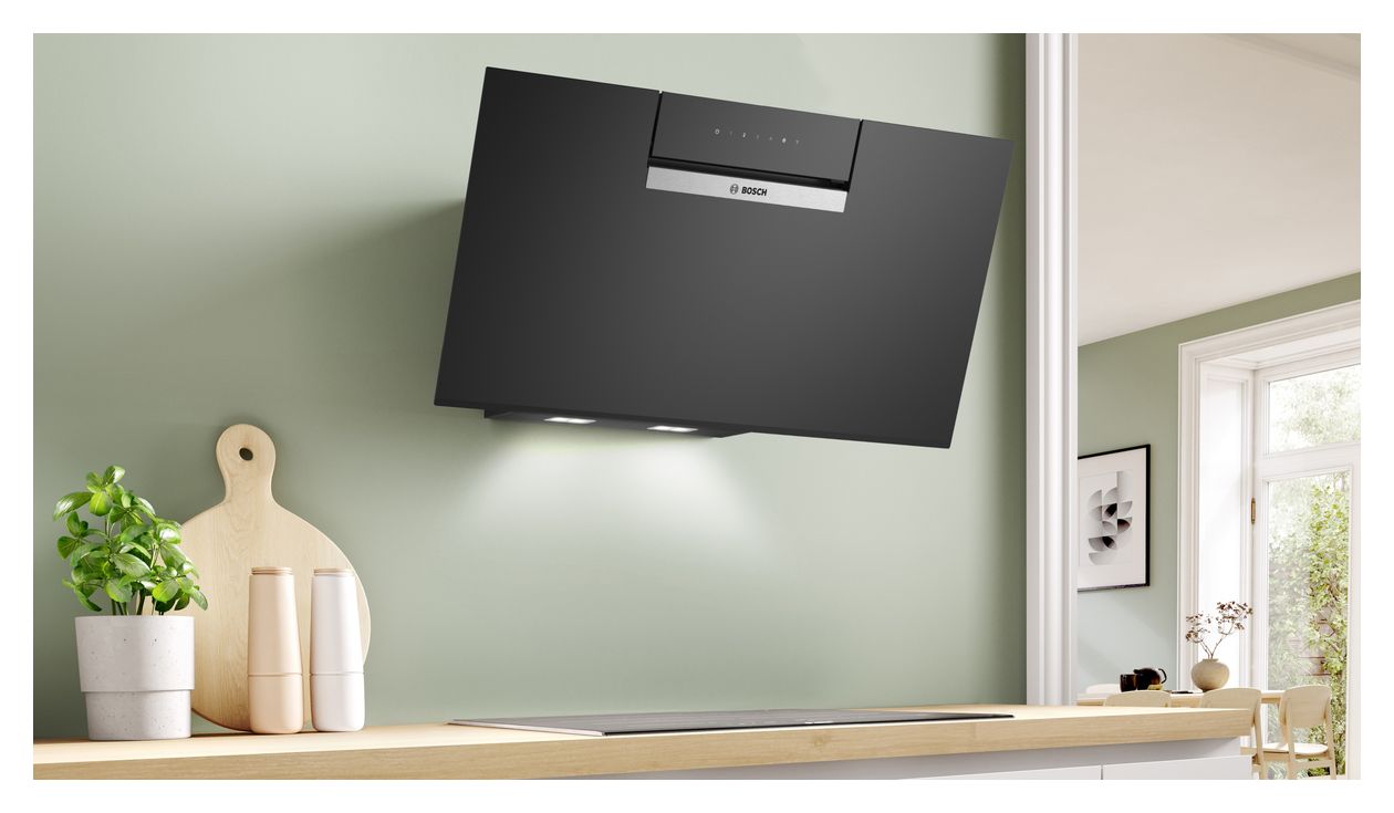 Serie 4 DWK87FN60 Abluft/Umluft Dunstabzugshaube/Esse Wand 80 cm (Schwarz) 