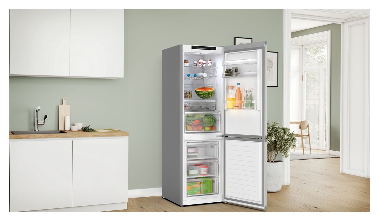 Serie 4 KGN362ICF 218 l / 103 l Kühl-Gefrierkombi freistehend NoFrost 159 kWh Jahr  (Edelstahl) 