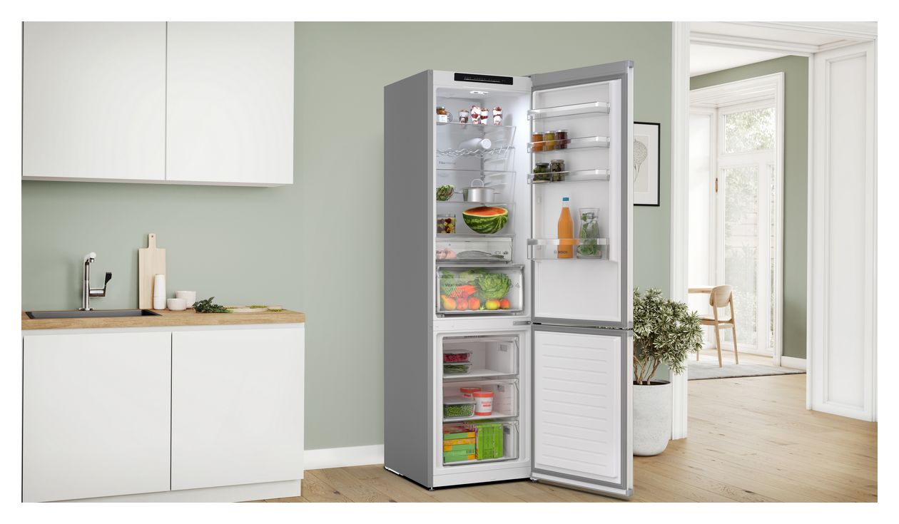 Serie 4 KGN392I2F 260 l / 103 l Kühl-Gefrierkombi freistehend NoFrost 84 kWh Jahr (Gebürsteter Stahl, Edelstahl) 