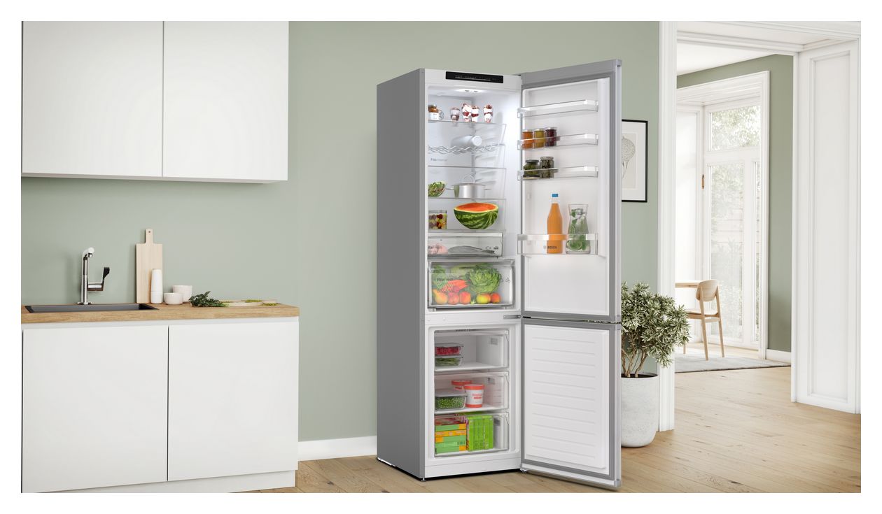 Serie 4 KGN392LAG 260 l / 103 l Kühl-Gefrierkombi freistehend NoFrost 112 kWh Jahr  (Metallisch) 