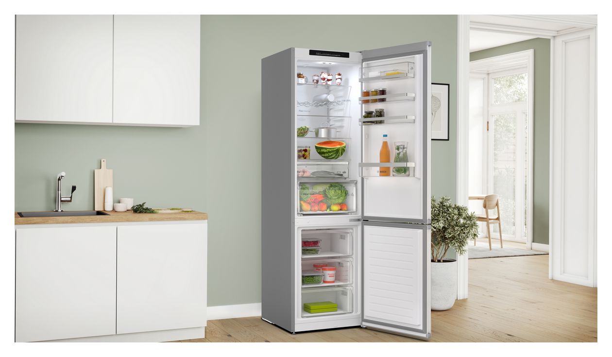 Serie 4 KGN39EIAF 260 l / 103 l Kühl-Gefrierkombi freistehend NoFrost 112 kWh Jahr  (Edelstahl) 