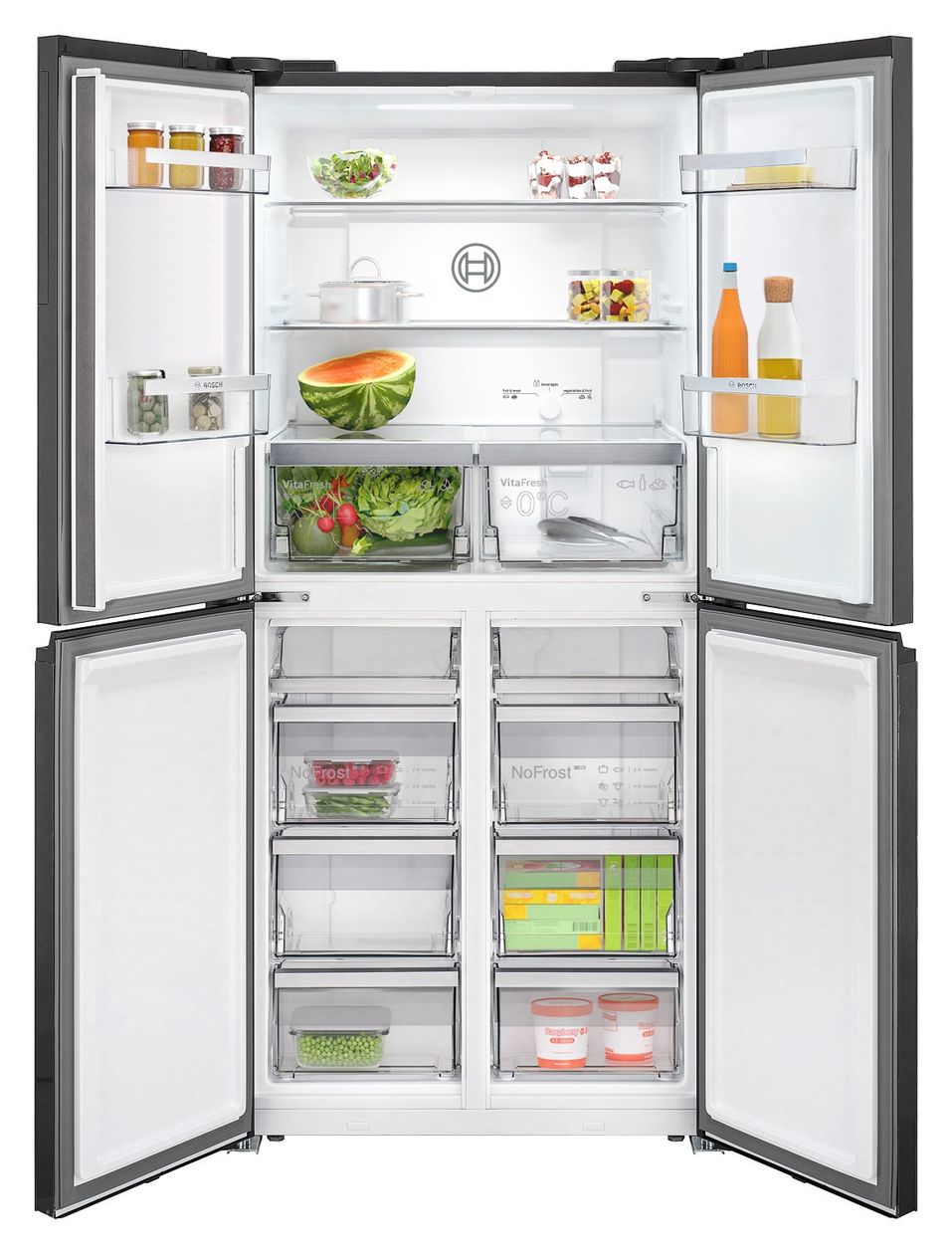 Serie 4 KMC85LEEA Side-by-Side Kühl-/ Gefrierkombination French Door 324 l / 223 l 322 kWh NoFrost 1895 mm x 855 mm  (Grau) 