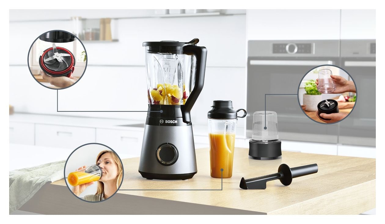 Serie 4 MMB6177S VitaPower 1,5 l Standmixer 2 Geschwindigkeiten 1200 W  (Schwarz, Silber) 