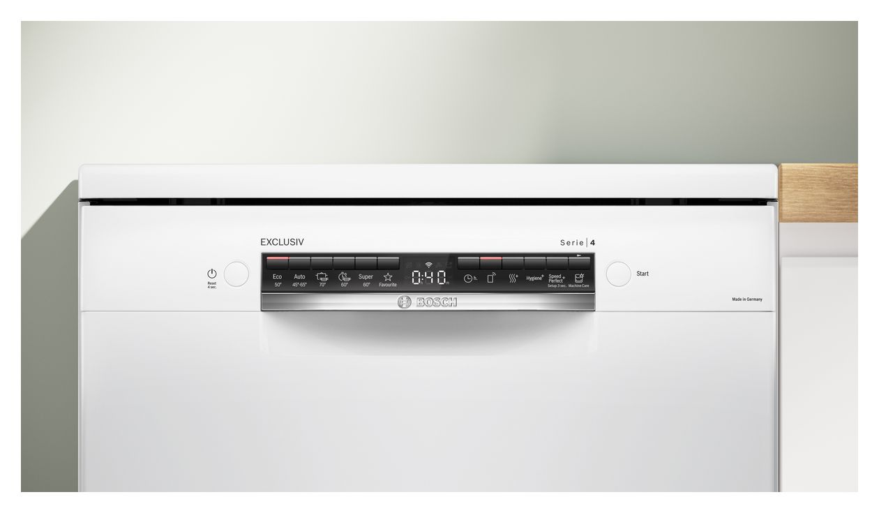 Serie 4 SMS4EBW0ME 60 cm Geschirrspüler freistehend Sehr leise 13 Maßgedecke aquaStop Funktion Wärmetauscher/EfficientDry 