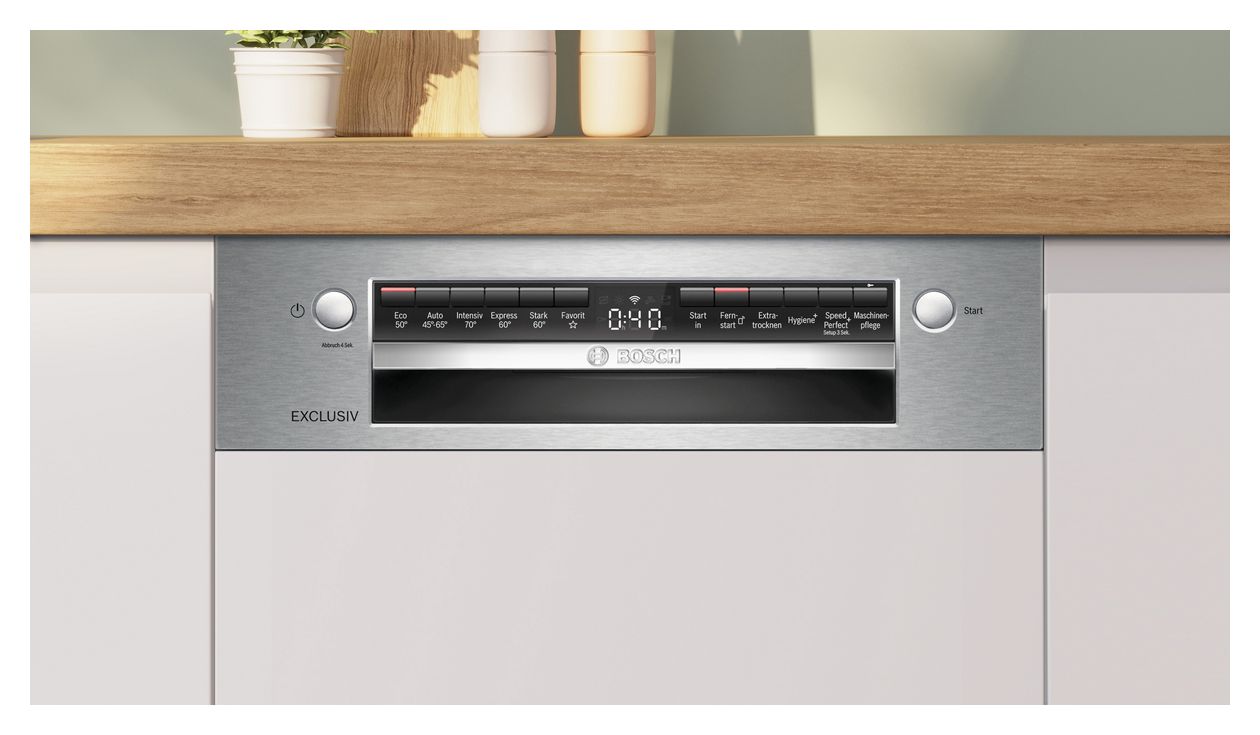Serie 4 SPI4EMS02D 45 cm Geschirrspüler teilintegriert (ohne Front) Leise 10 Maßgedecke aquaStop Funktion Wärmetauscher 