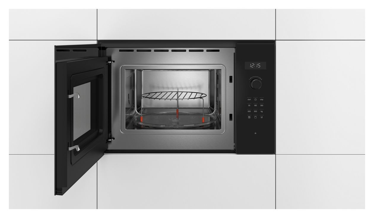 Serie 6 BEL554MB0 Einbau-Mikrowelle 900 W Größe: mittel 5 Stufen Grill (Schwarz, Edelstahl) 