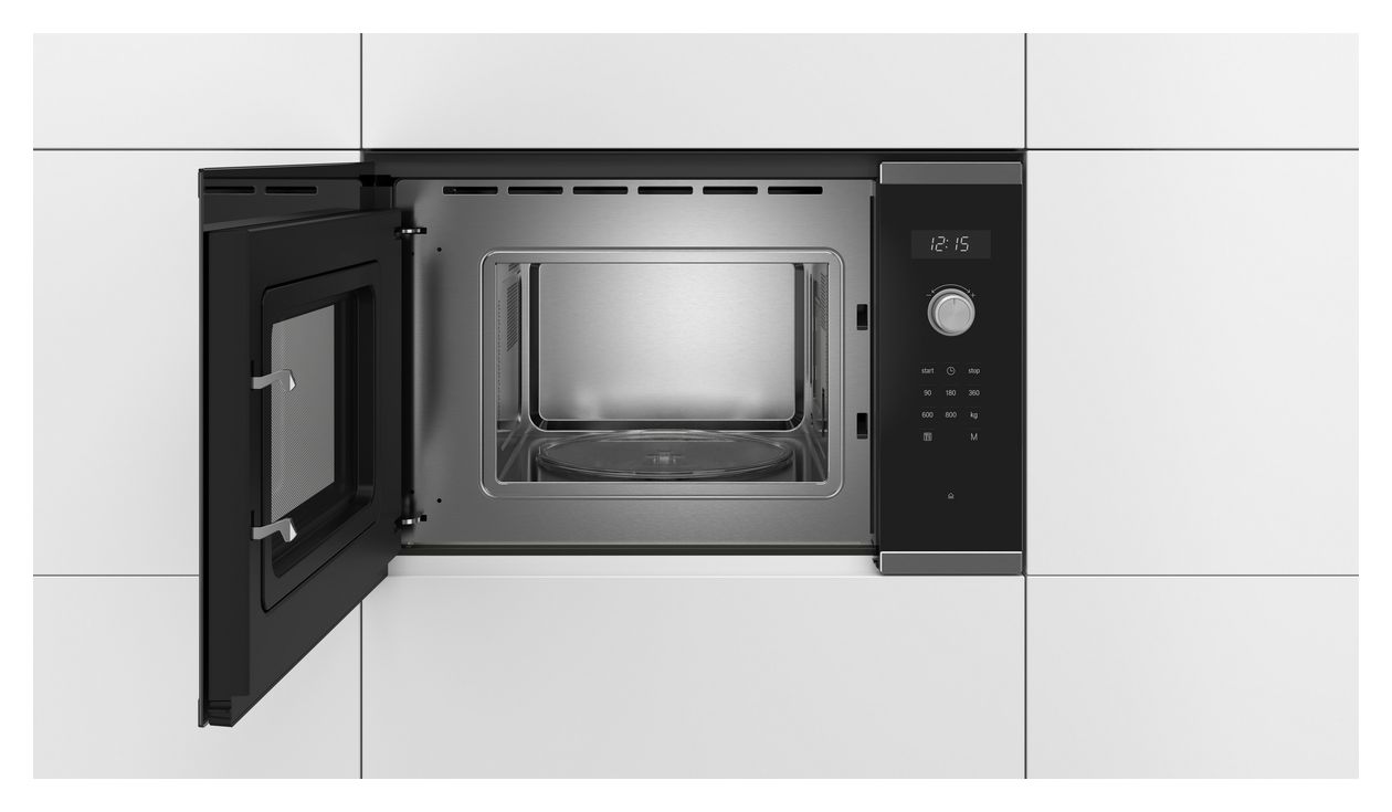Serie 6 BFL524MS0 Einbau-Mikrowelle 800 W Größe: klein 5 Stufen (Schwarz, Edelstahl) 