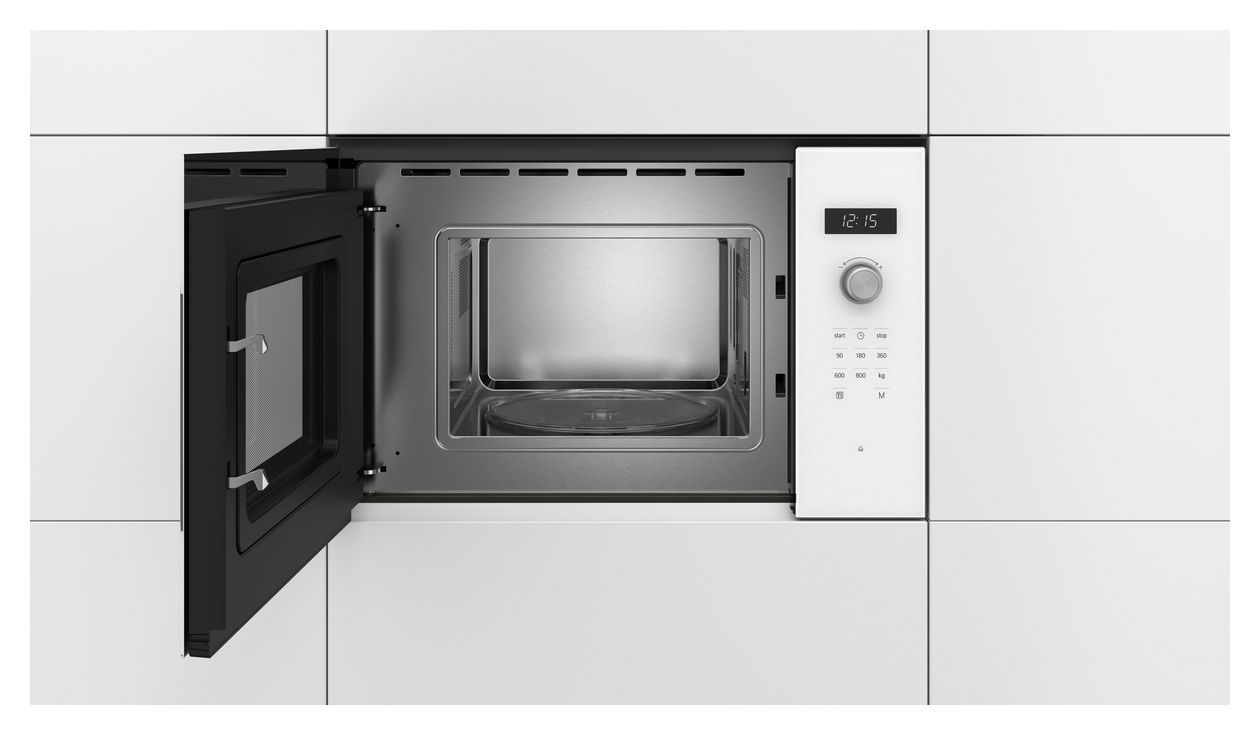 Serie 6 BFL524MW0 Einbau-Mikrowelle 800 W Größe: klein 5 Stufen (Weiß) 