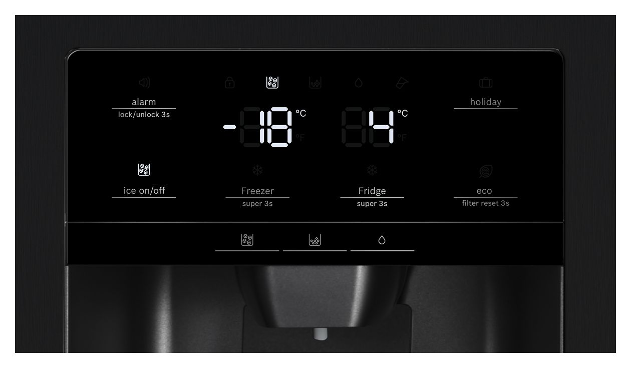Serie 6 KAD93ABEP Side-by-Side Kühl-/ Gefrierkombination 371 l / 191 l 323 kWh NoFrost 1787 mm x 908 mm  (Schwarz) 
