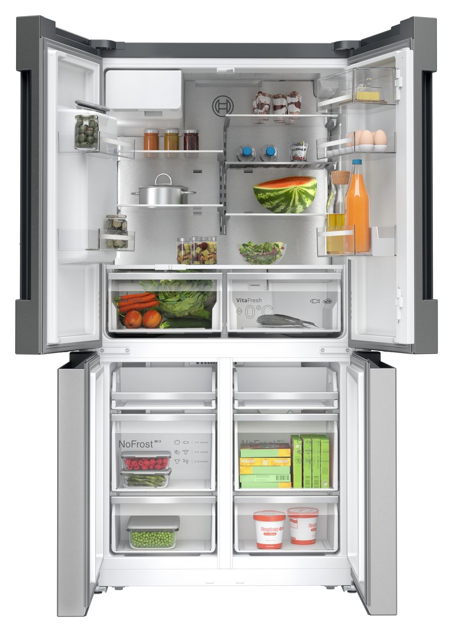 Serie 6 KFD96APEA Side-by-Side Kühl-/ Gefrierkombination 375 l / 199 l 327 kWh NoFrost 1830 mm x 905 mm  (Edelstahl) 