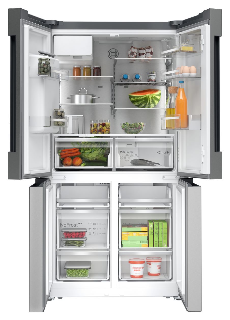 Serie 6 KFI96APEA Side-by-Side Kühl-/ Gefrierkombination 375 l / 199 l 327 kWh NoFrost 1830 mm x 905 mm  (Gebürsteter Stahl) 