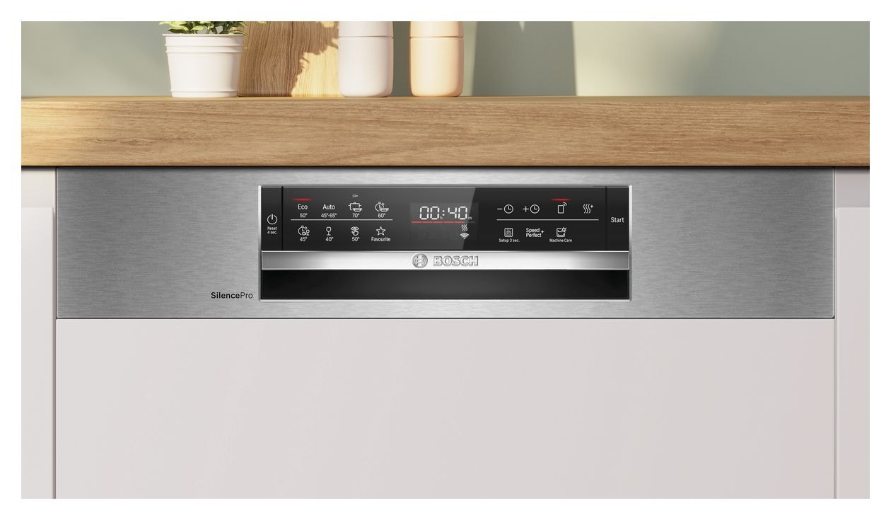 Serie 6 SMI6ECS18E 60 cm Geschirrspüler teilintegriert (ohne Front) Sehr leise 14 Maßgedecke aquaStop Funktion Wärmetauscher/EfficientDry 