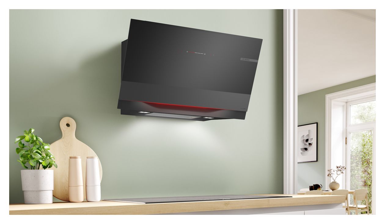 Serie 8 DWK91LT65 Dunstabzugshaube Wand 90 cm Abluft/Umluft (Schwarz) 