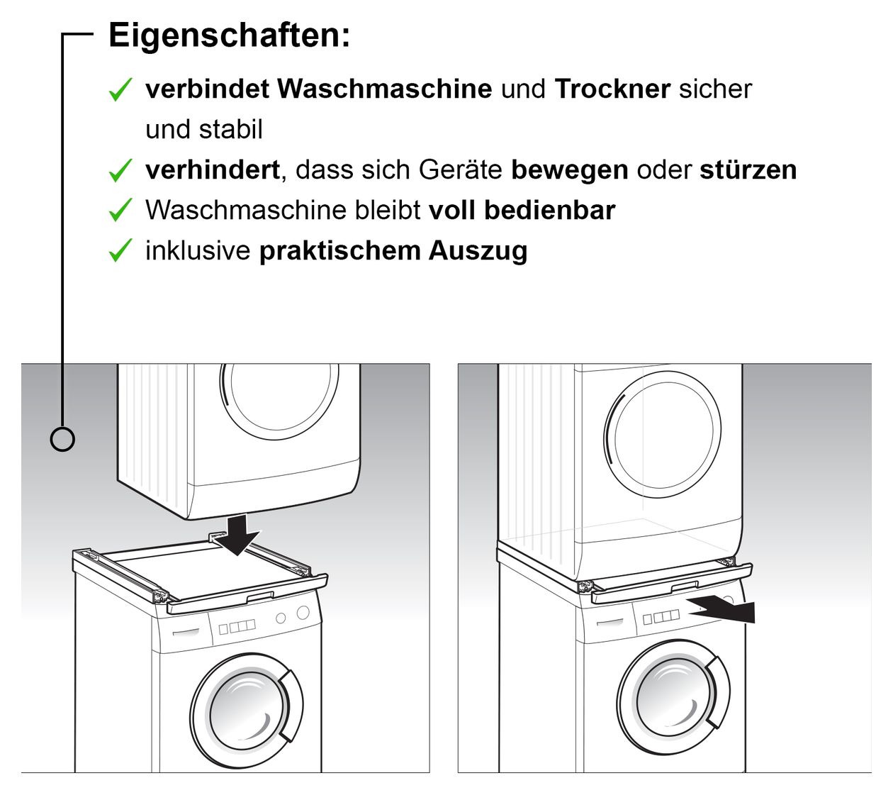 WTZ11400 Verbindungssatz mit Auszug Weiß 