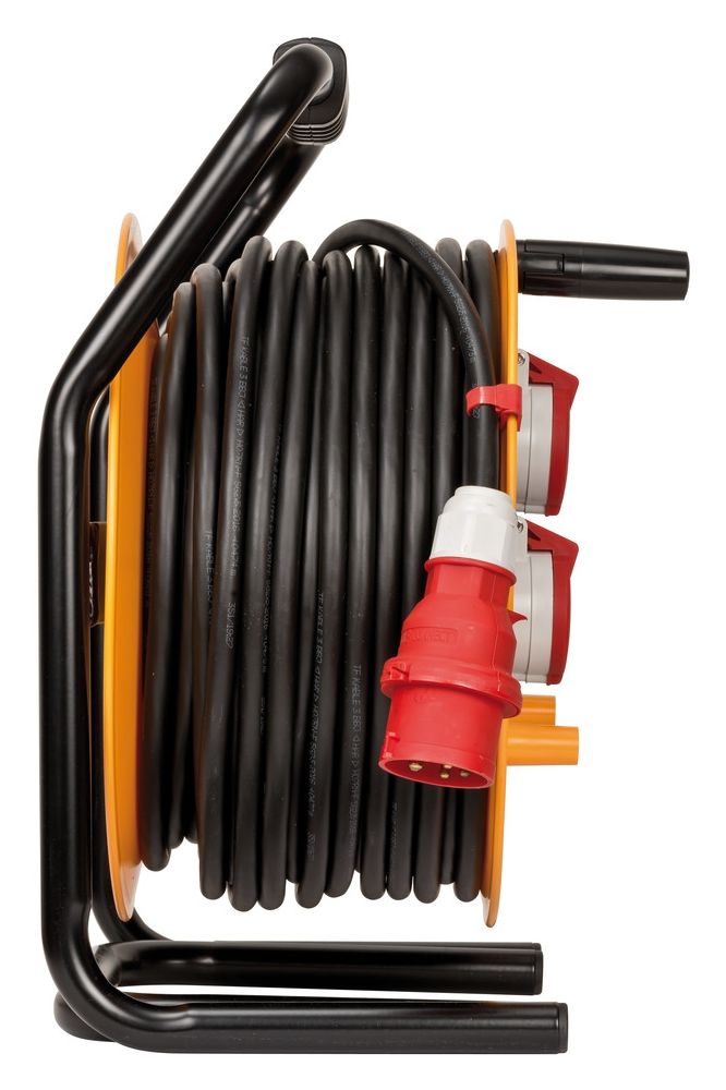 Brobusta CEE 4 IP44 Gewerbe-/Baustellen-Kabeltrommel 40 m  (Schwarz/Orange) 