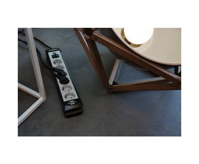 Premium-Line Steckdosenleiste 6-fach 3 m  (Schwarz/Hellgrün) 