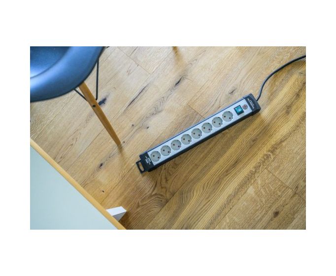 Premium-Line Steckdosenleiste 8-fach 5 m  (Schwarz/Hellgrün) 
