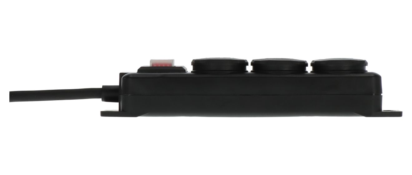 Steckdosenverteiler IP44 3-fach 2 m  (Schwarz) 