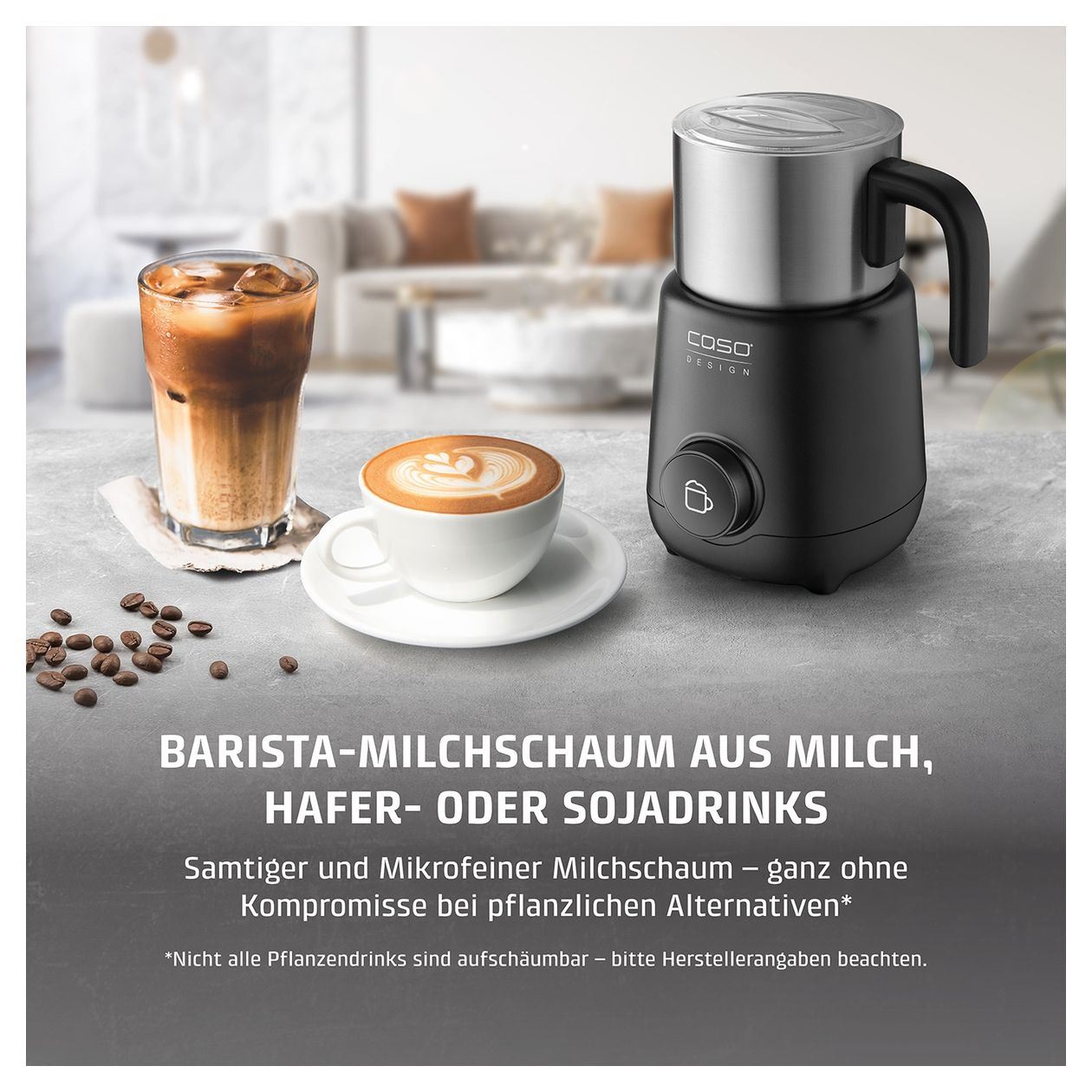 1667 PremiumLatte XL Milchaufschäumer Automatischer Milchaufschäumer/-wärmer ca. 350 ml  (Schwarz, Edelstahl) 