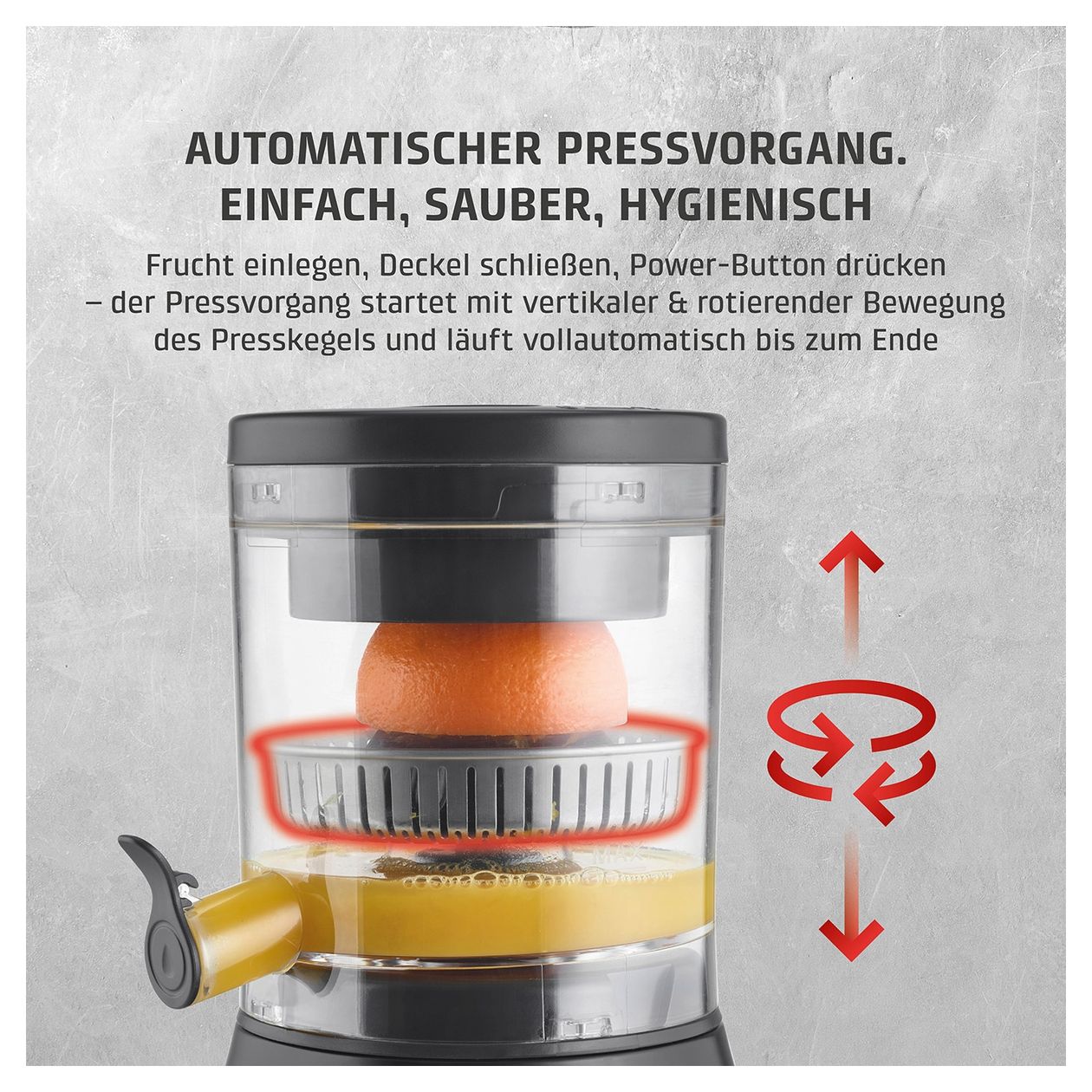 CP400 Lift vollautomatischen Zitruspresse 300 W  (Schwarz) 