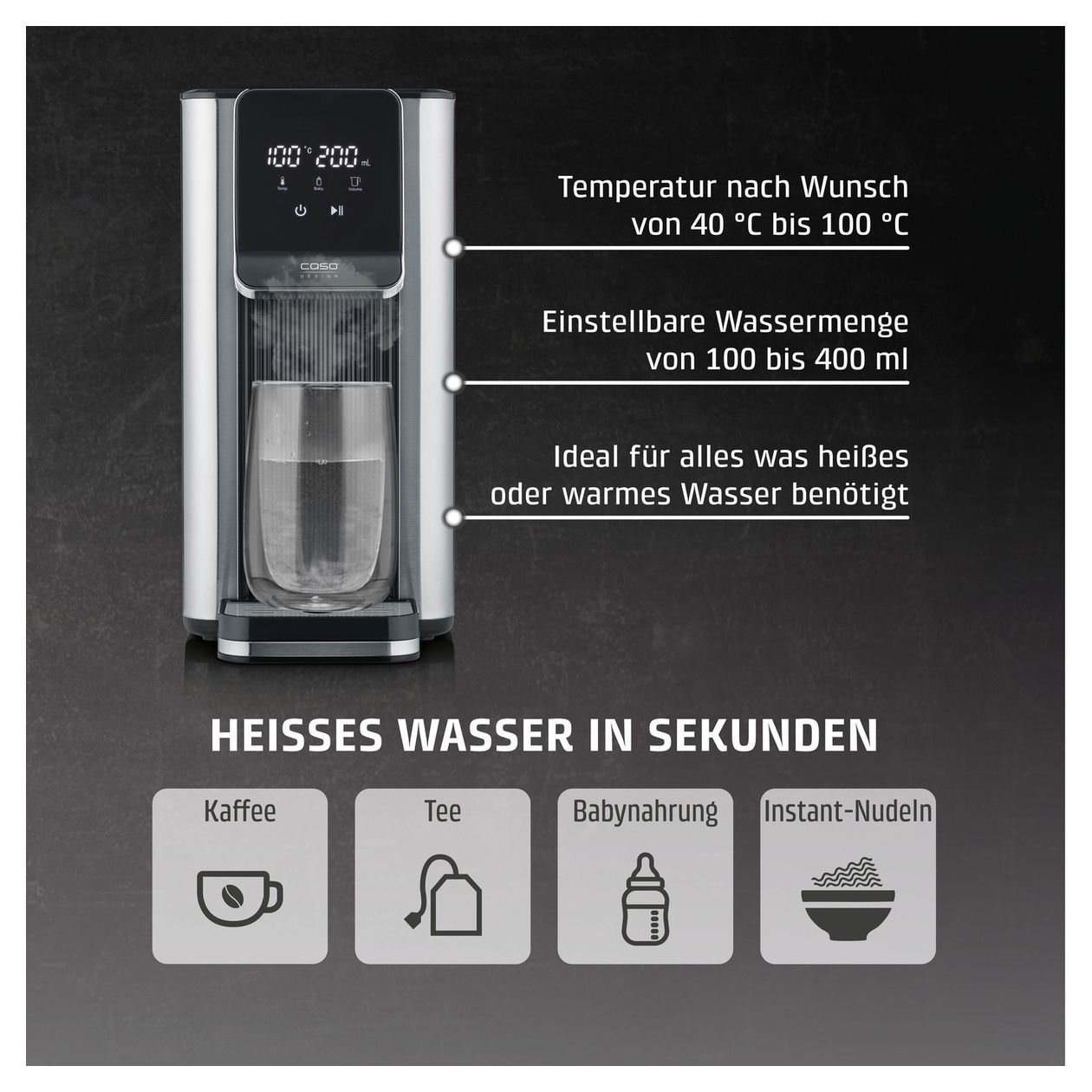 HW630 Teemaschine  (Schwarz, Edelstahl) 