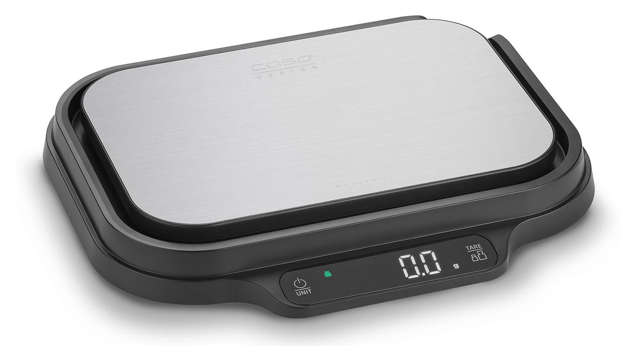 Kitchen Duo Elektronische Küchenwaage bis 15 kg Genauigkeit 0,1 g  (Schwarz, Edelstahl) 