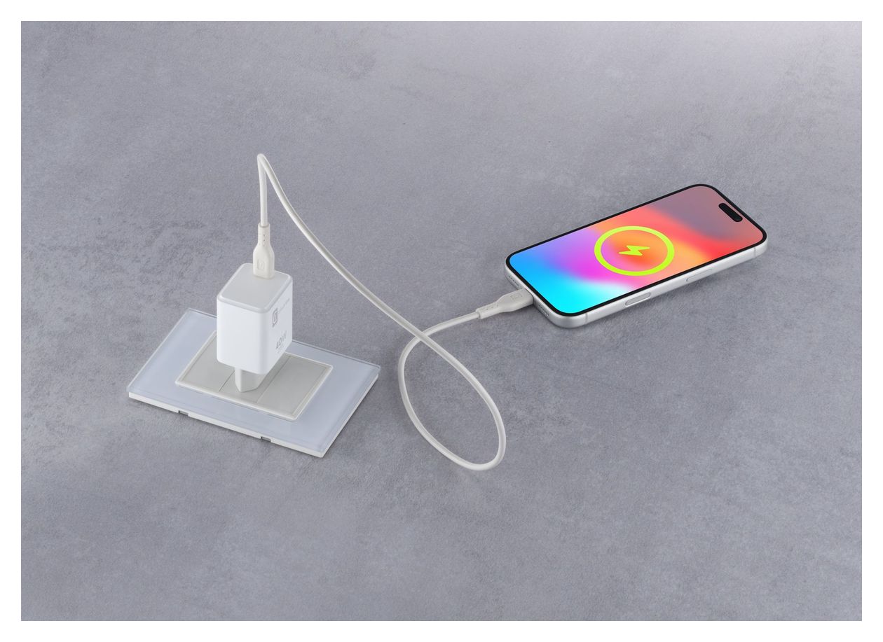 ACH USB-C 40W Kit Apple-dediziertes Ladegerät-Kit mit 40W USB-C PD-Port und 100cm USB-C Kabel. 