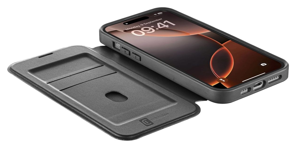 Daily Mag Folio für Apple iPhone 16 Pro Max  (Schwarz) 